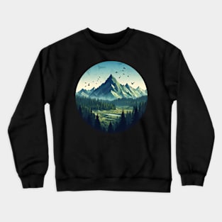 Low Poly Forest and Mountain Crewneck Sweatshirt